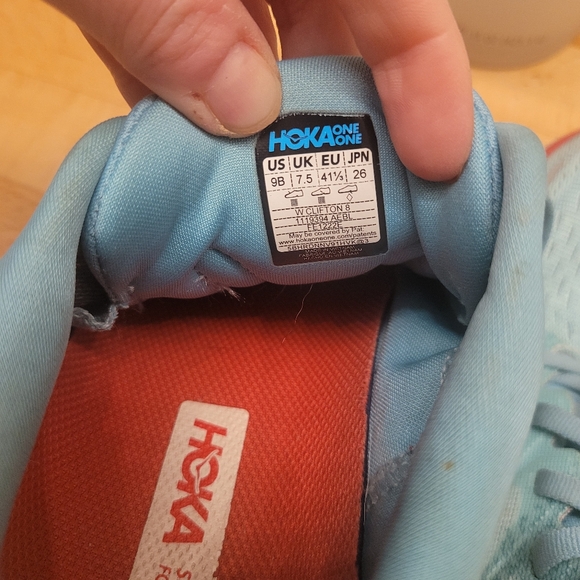 Hoka One One Women’s Clifton 8 Athletic Running Shoe Sneaker Aqua Blue Size 9 B - Picture 9 of 10